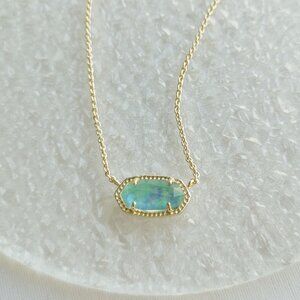 Kendra Scott | Elisa - Gold Aqua Kyocera Opal Necklace